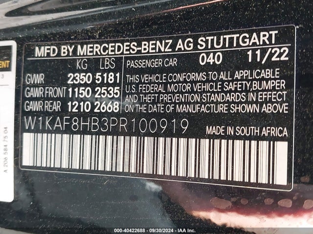 W1KAF8HB3PR100919 Mercedes-Benz m139q