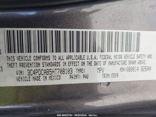 2017 DODGE JOURNEY 3C4PDCAB5HT708103 Photo 8