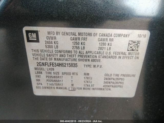 2GNFLFE34H6215835 Chevrolet EQUINOX LT