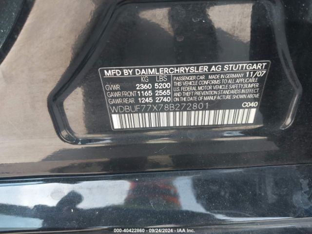2008 MERCEDES-BENZ E 63 AMG WDBUF77X78B272801 Photo 8