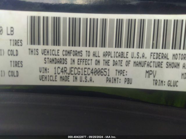 1C4RJECG1EC400651 Jeep Grand Cherokee Overland