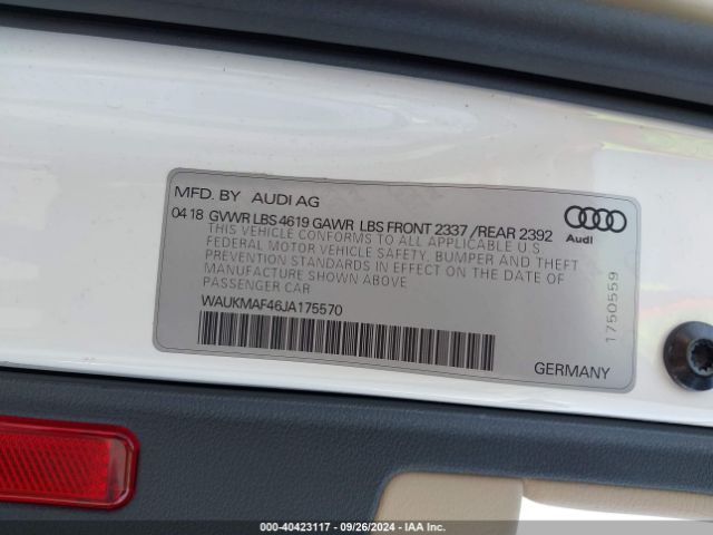 WAUKMAF46JA175570 Audi A4 2.0t Tech Ultra Premium/2.0t Ultra Premium