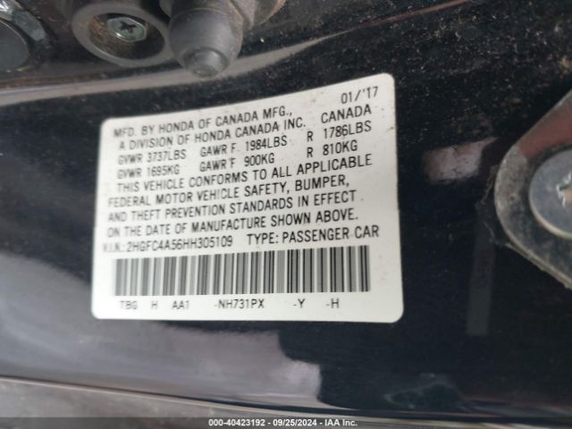 2HGFC4A56HH305109 Honda Civic Lx