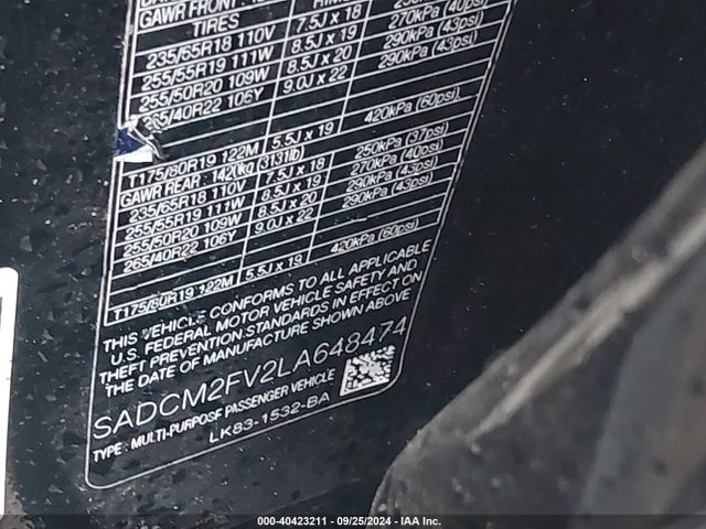 2020 JAGUAR F-PACE SADCM2FV2LA648474 Photo 8