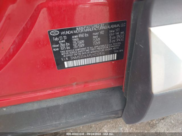 5NMS33AA9LH232836 Hyundai Santa Fe Sel 2.0t