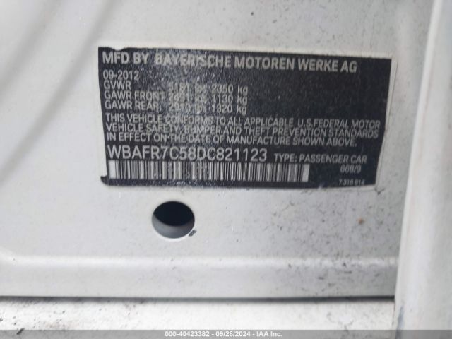 2013 BMW 535I WBAFR7C58DC821123 Photo 8