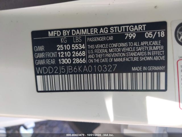 WDD2J5JB6KA010327 Mercedes-Benz CLS 450