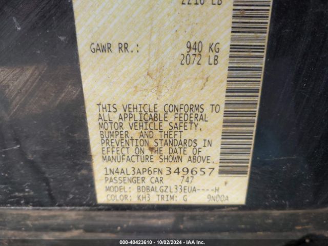 1N4AL3AP6FN349657 Nissan Altima 2.5 S