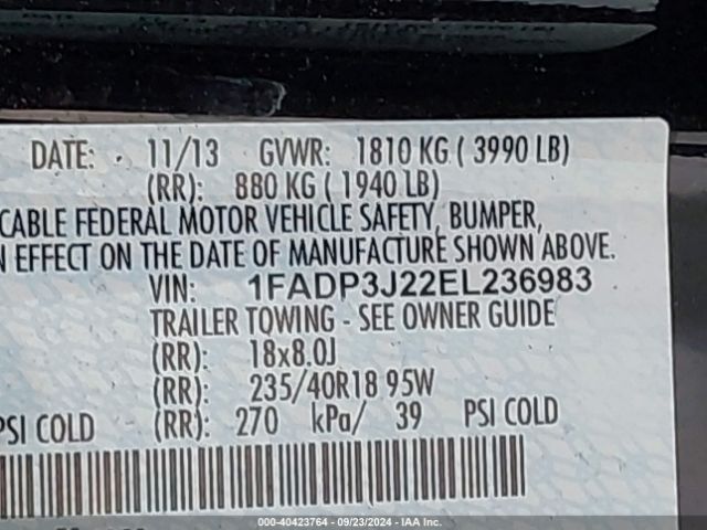 1FADP3J22EL236983 Ford Focus Titanium