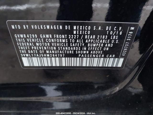 3VWL17AJ5HM264797 Volkswagen Jetta 1.8t Sel/1.8t Sel Premium