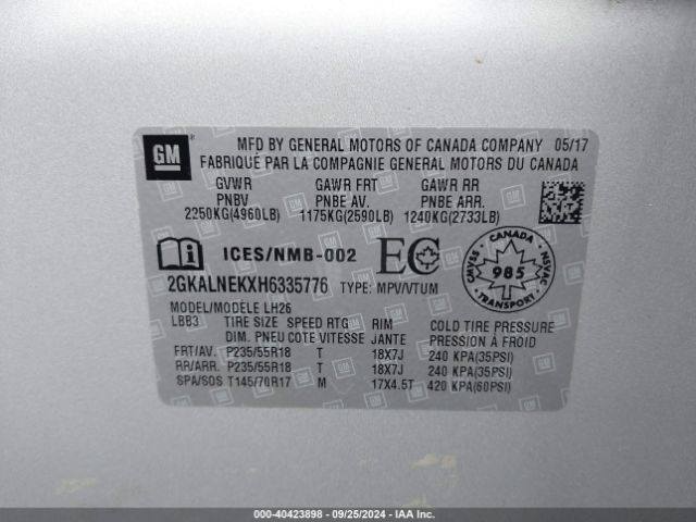 2GKALNEKXH6335776 GMC Terrain Sle-2