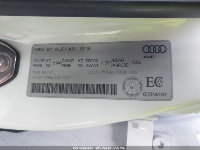 2020 AUDI S3 SEDAN WAUF1GFF6LA001631 Photo 8