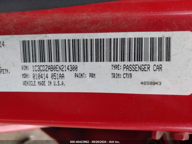 1C3CDZAB0EN214300 Dodge AVENGER SE