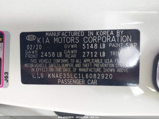 KNAE35LC1L6082920 KIA STINGER GT