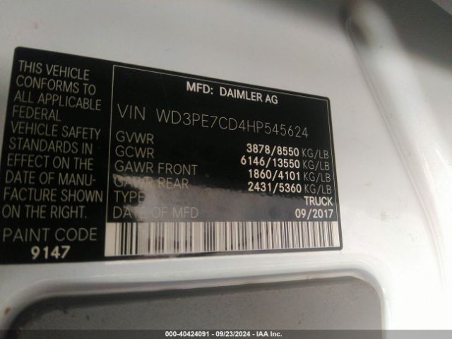 WD3PE7CD4HP545624 Mercedes-Benz Sprinter 2500 Standard Roof V6