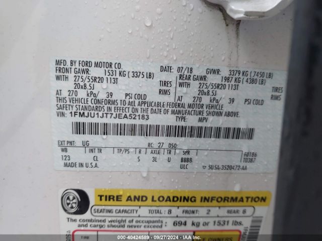 1FMJU1JT7JEA52183 Ford Expedition Xlt