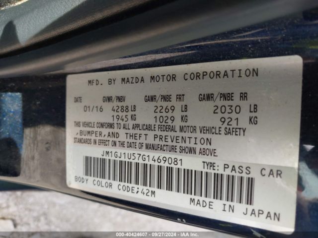 JM1GJ1U57G1469081 Mazda Mazda6 I Sport