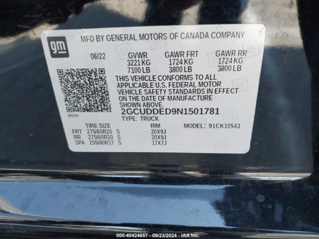 2GCUDDED9N1501781 Chevrolet Silverado 1500 4wd  Standard Bed Lt
