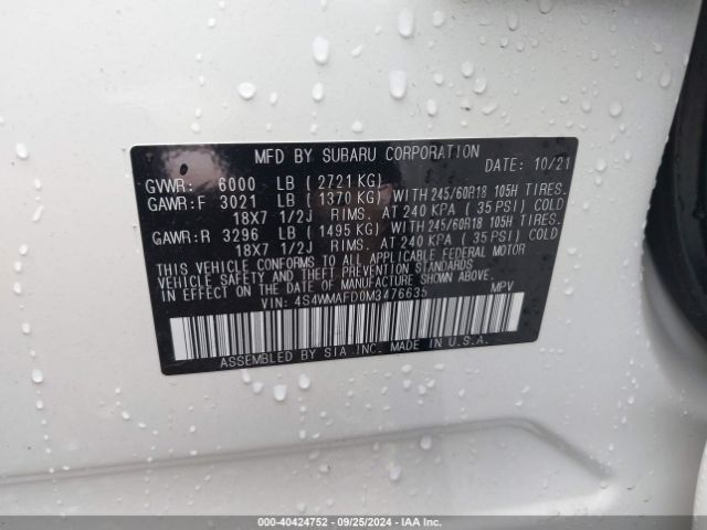 4S4WMAFD0M3476635 Subaru Ascent Premium