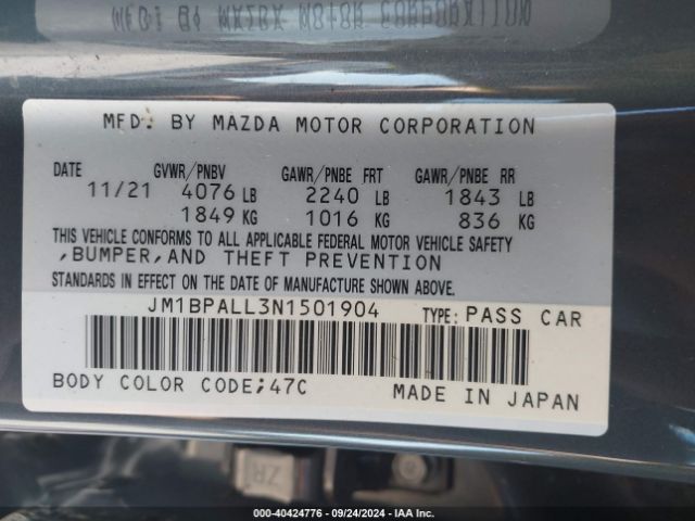 JM1BPALL3N1501904 Mazda Mazda3 Carbon Edition