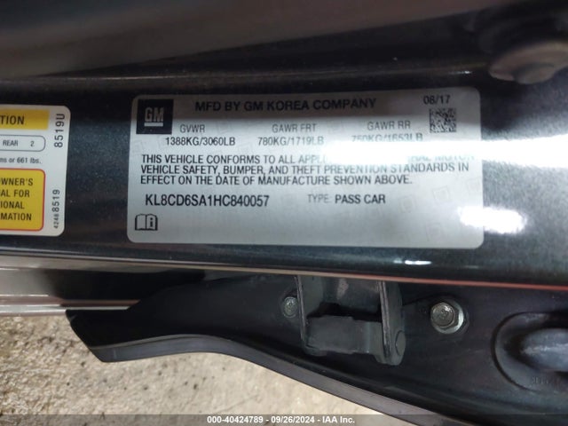 Chevrolet Spark 1lt Cvt 2017 KL8CD6SA1HC840057 Image 9