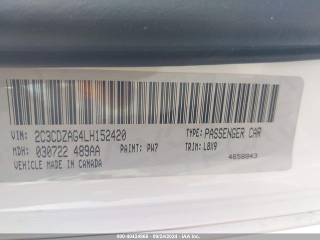 Dodge Challenger Sxt 2020 2C3CDZAG4LH152420 Image 9