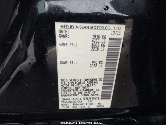 1N4AL3AP0FC589881 Nissan 2015