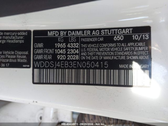 WDDSJ4EB3EN050415 Mercedes-Benz CLA 250