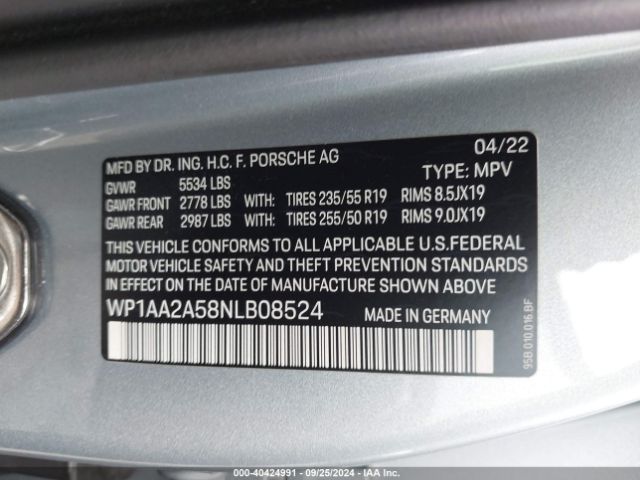 WP1AA2A58NLB08524 Porsche Macan