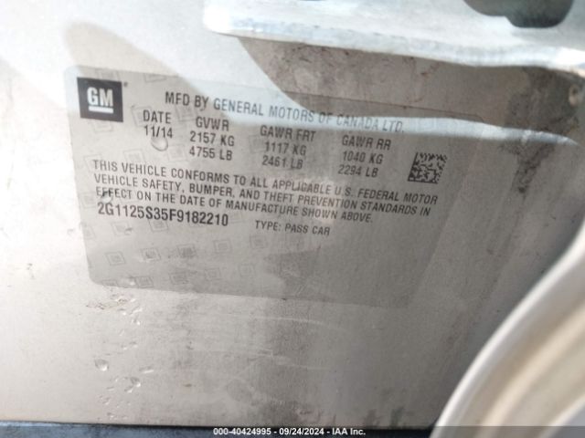 2G1125S35F9182210 Chevrolet Impala 2lt