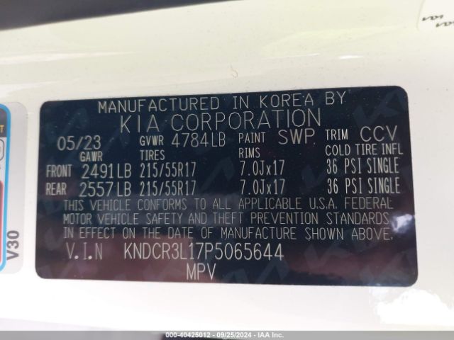 KNDCR3L17P5065644 KIA Niro Ev Wind