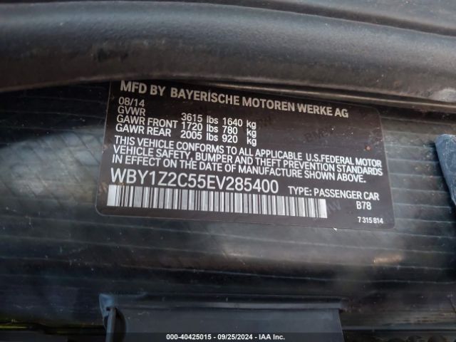 WBY1Z2C55EV285400 BMW I3
