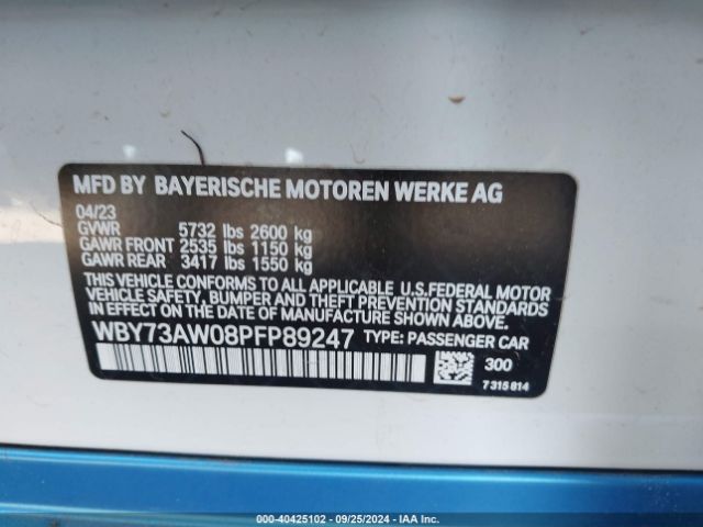 WBY73AW08PFP89247 BMW I4 Edrive40