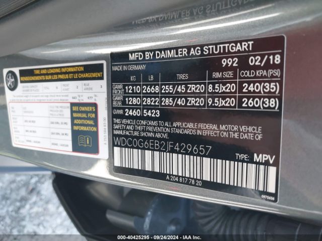 WDC0G6EB2JF429657 Mercedes-Benz Amg Glc 43 4matic