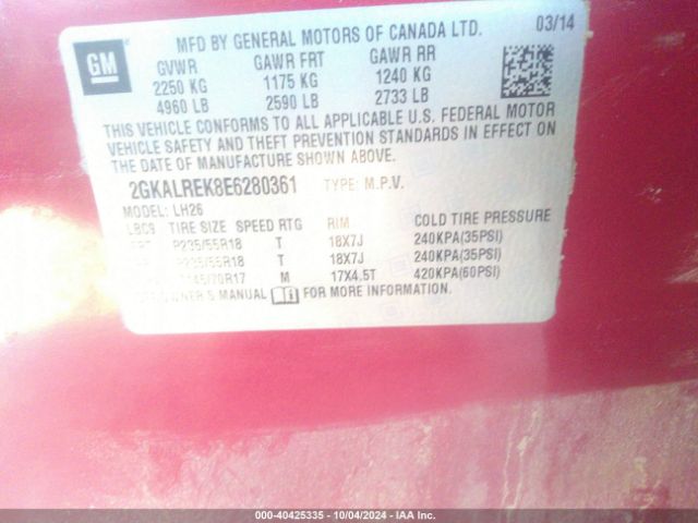 2GKALREK8E6280361 GMC Terrain Sle-2