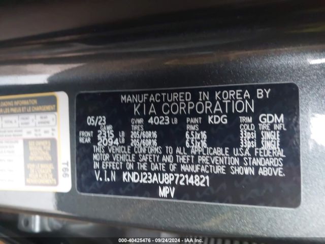 KNDJ23AU8P7214821 KIA SOUL LX