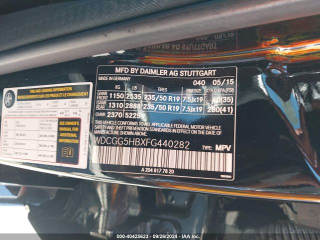 WDCGG5HBXFG440282 Mercedes-Benz GLK 350