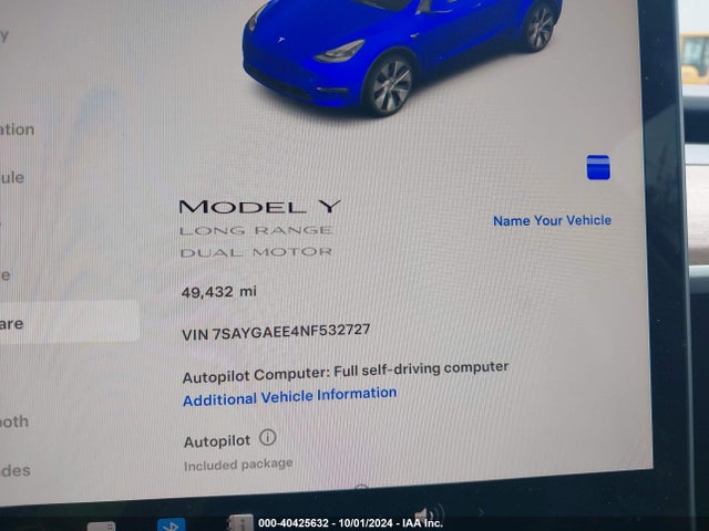 2022 TESLA MODEL Y 7SAYGAEE4NF532727 Photo 6