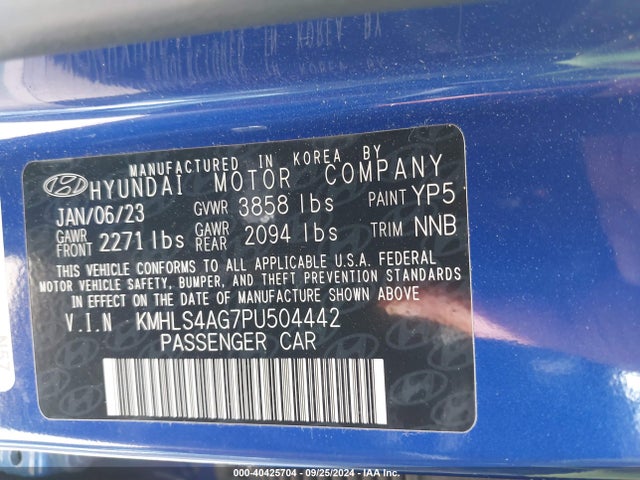 Hyundai ELANTRA SEL 2023 KMHLS4AG7PU504442 Image 9