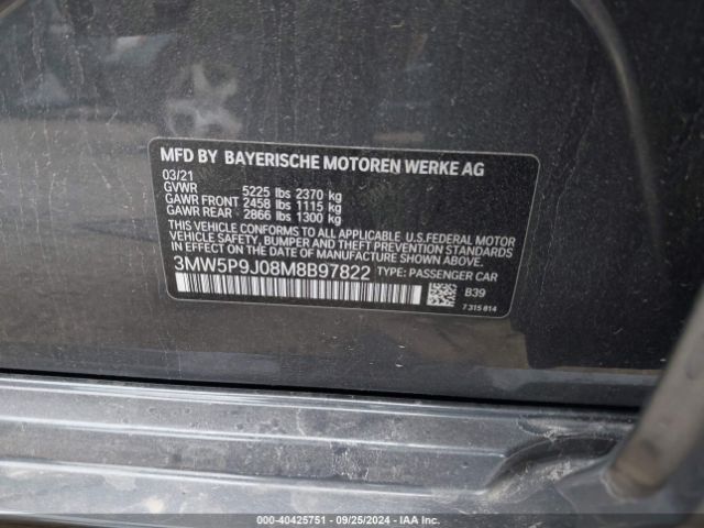 3MW5P9J08M8B97822 BMW 3 Series 330e Xdrive