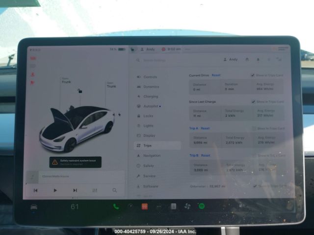 5YJ3E1EBXKF494662 Tesla Model 3 Long Range/performance