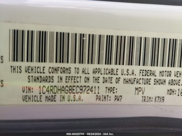 1C4RDHAG8EC972411 Dodge Durango Sxt