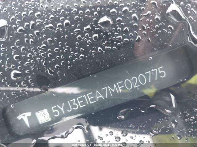5YJ3E1EA7MF020775 Tesla Model 3 Standard Range Plus Rear-wheel Drive