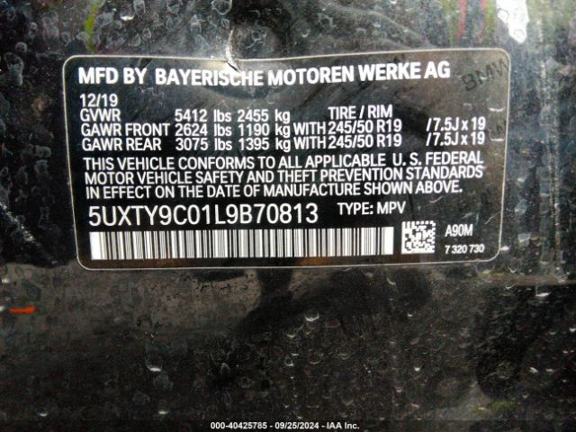5UXTY9C01L9B70813 BMW X3 M40i