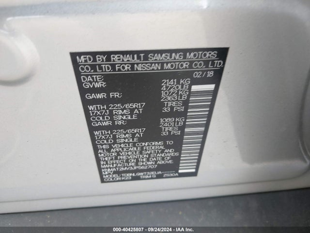 Nissan ROGUE SV 2018 KNMAT2MV3JP562707 Image 9