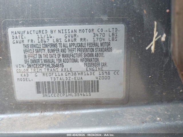 Nissan Versa Note Sv 2017 3N1CE2CP1HL354615 Image 9