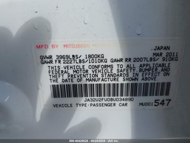2011 MITSUBISHI LANCER JA32U2FU0BU034890 Photo 8