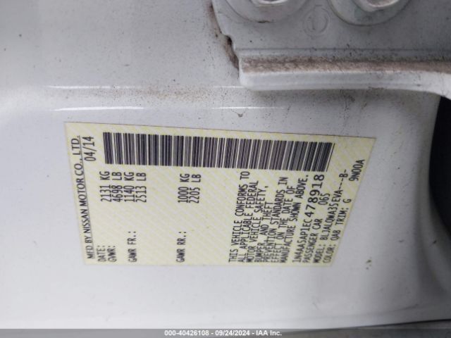 1N4AA5AP1EC478918 Nissan Maxima 3.5 S/3.5 Sv