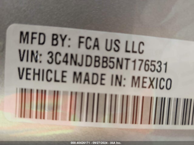 3C4NJDBB5NT176531 Jeep Compass Altitude 4x4