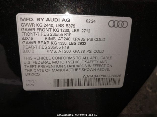 2024 AUDI Q5 WA1ABAFY0R2068926 Photo 8
